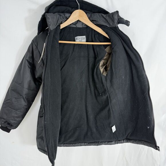 Revess Black Puffer Winter Coat Hooded Men Size 8 Small NWT - Picture 4 of 16